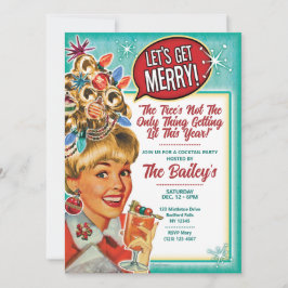 Vamos Obter Feliz - Convite de festas de Natal Ret