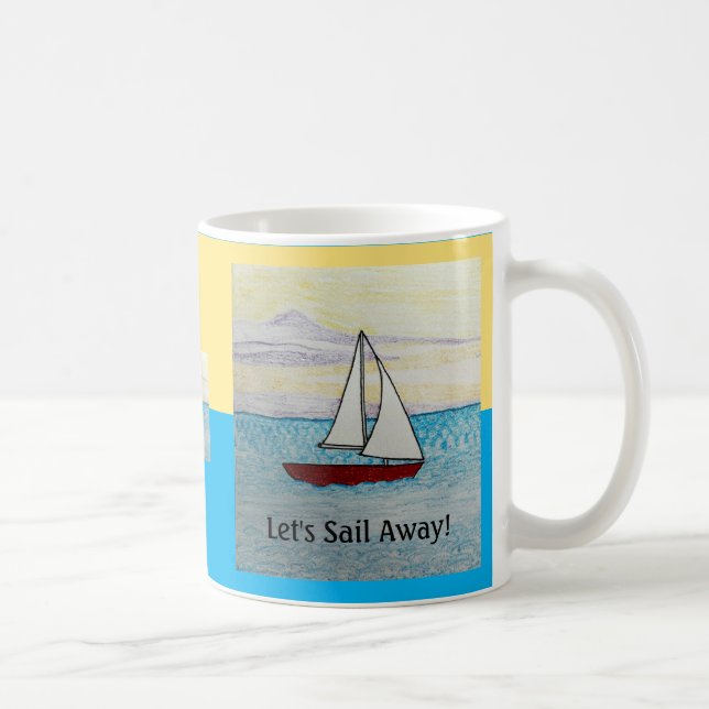 Vamos Para Longe! Caneca Red Sailboat (Direita)