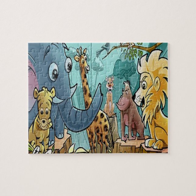 Vamos para o Quebra-cabeça de Zoológico com caixa  (Horizontal)