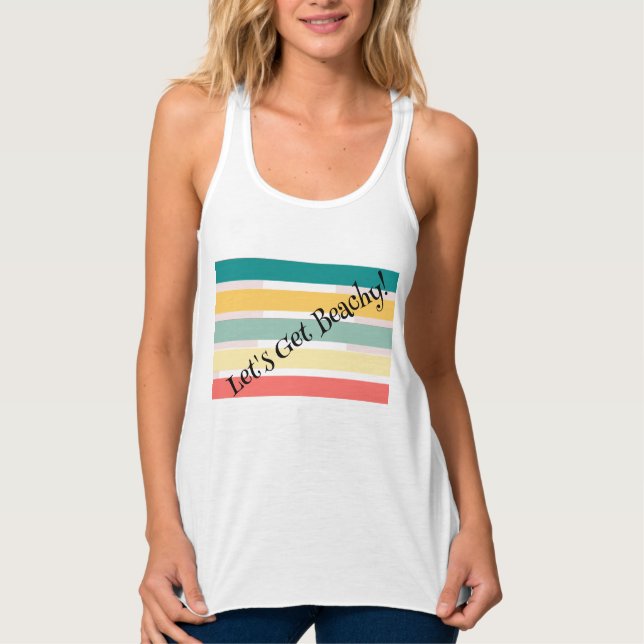 Vamos, Pegue A Beachy! T-Shirt Tank Top (Frente)