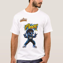 Vamos Rocker! Camiseta Gráfica do Robô de IA Zap R