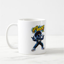 Vamos Rocker! Caneca de Café do Robô de IA Zap Roc