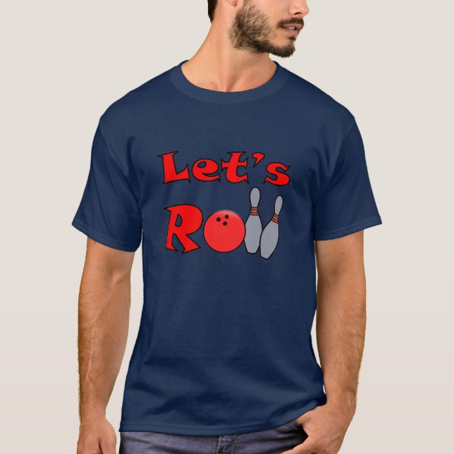 Vamos Rolar - Boliche T Camisa para Homens (Frente)