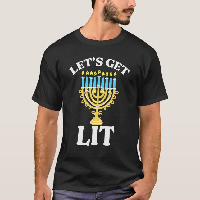 Vamos Sai Hanukkah Camisa Judia Menorah Ch Judeu (Frente)