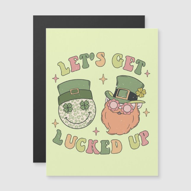 Vamos Sente-Se - Engraçado Leprechaun Clover (Frente/Verso)