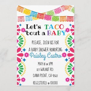 Vamos Taco sobre um Convite para Bebês