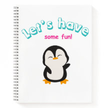 Vamos tem um notebook espiral de pinguim divertido