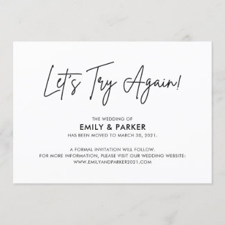 Vamos Tentar Novamente Anúncio de Adiamento de Cas