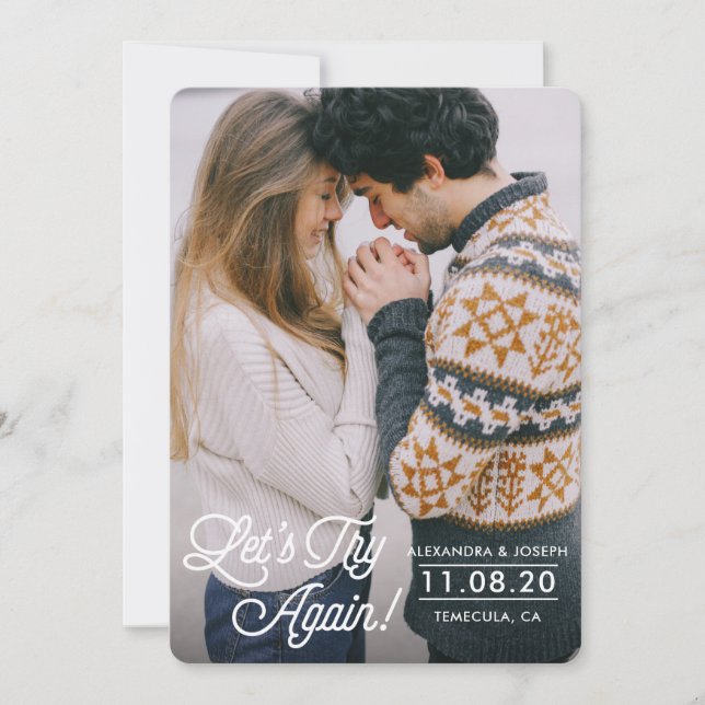 Vamos tentar novamente cartão de adiamento (Frente)