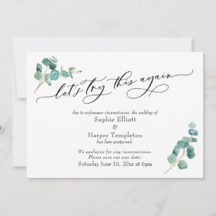 Vamos Tentar Novamente Cartão de Casamento Adiado