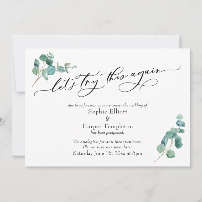 Vamos Tente novamente este Cartão de Casamento Adi (Frente)