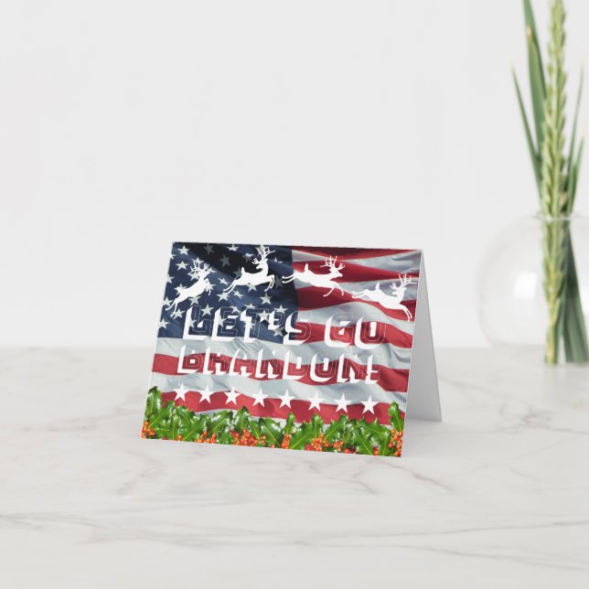 VAMOS VÁ BRANDON! [Fonte 4] Cartão de Natal (Frente)