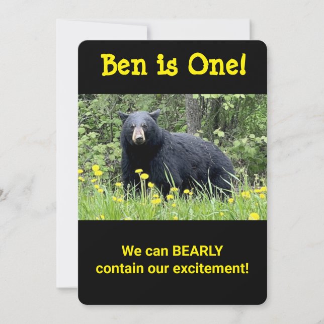 Vamos Vai Zoo Animal Selvagem Primeiro Convite de  (Frente)