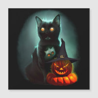 Vampiro Gato e Mágico Pumpkin Halloween Surreal