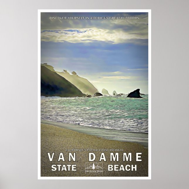 Van Damme State Beach Travel Poster 02 (Frente)