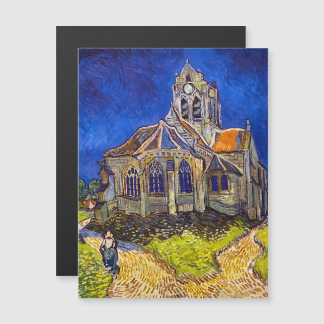 Van Gogh - A Igreja no Cartão Magnético Auvers (Frente/Verso)
