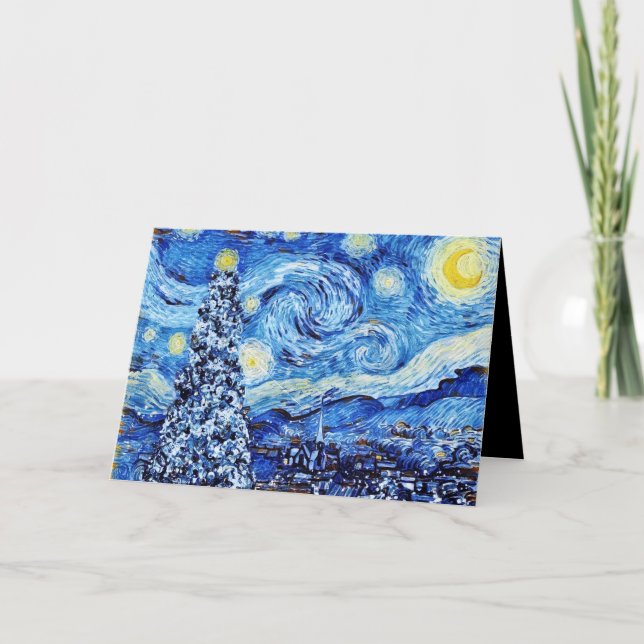 Van Gogh - A Noite Estrelada - Cartão de Natal Bra (Frente)