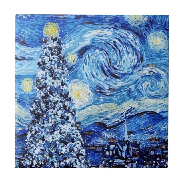 Van Gogh - A Noite Estrelada - Natal Branco (Frente)