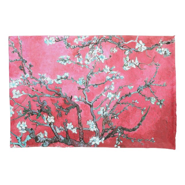 Van Gogh Almond Blossoms vermelho Pillowcase (Frente)