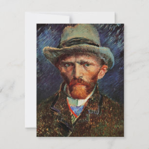 Van Gogh; autorretrato com Cinza Felt Hat