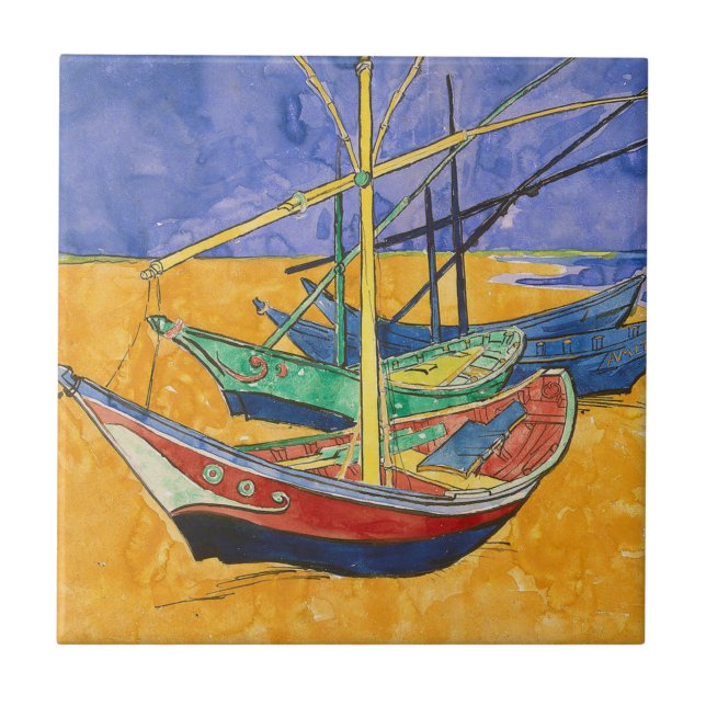 Van Gogh Boats Impressionism Beach (Frente)