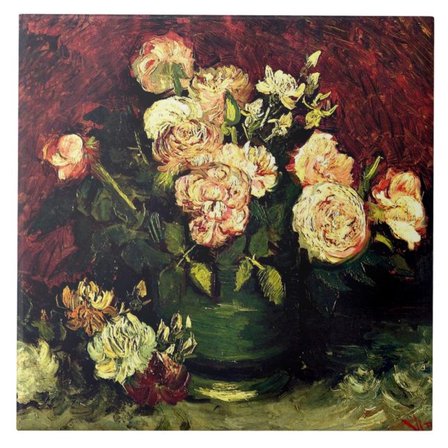 Van Gogh - Boliche com Peonies e Rosas (Frente)