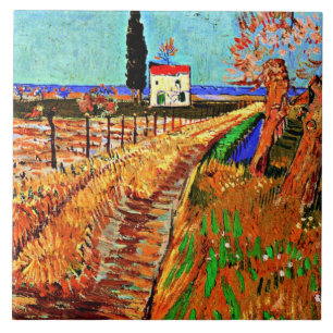Van Gogh - Caminho através de um Campo com Vagõe