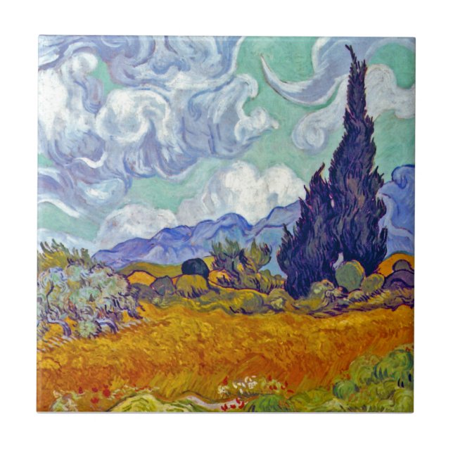 Van Gogh - Campo de Trigo com Ciprestes (Frente)
