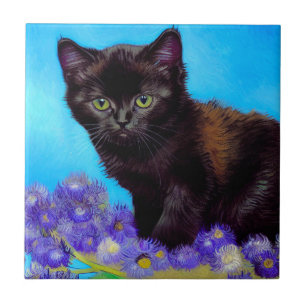 Van Gogh Cat e Flores