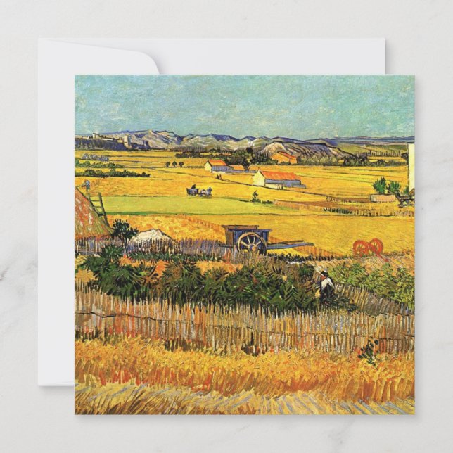 Van Gogh - Colheita em La Crau, pintura paisagísti (Frente)