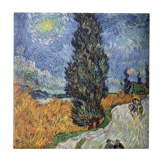 Van Gogh - Estrada com Ciprestes (Frente)
