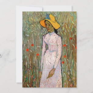 Van Gogh, Jovem Menina de Pé; Fundo de Trigo