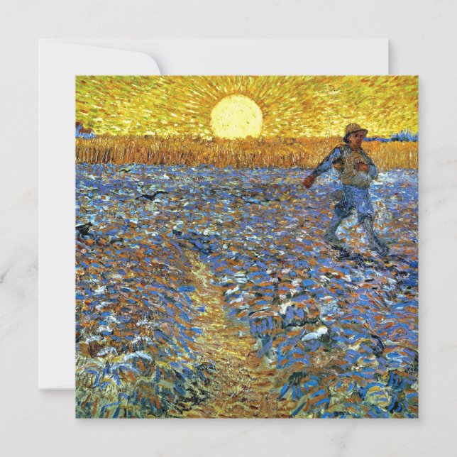 Van Gogh - O Sower, famosa pintura, cartão (Frente)
