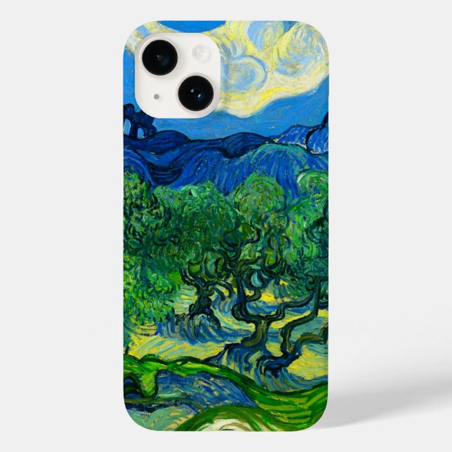 Van Gogh Olive Trees em Paisagem Montanhosa (Verso)