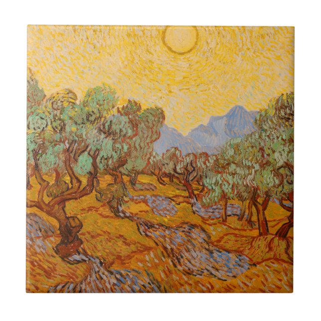 Van Gogh Olive Trees Yellow Sun Sky (Frente)