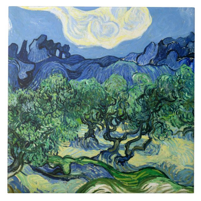 Van Gogh - Oliveiras com Alpilles em Segundo Plano (Frente)