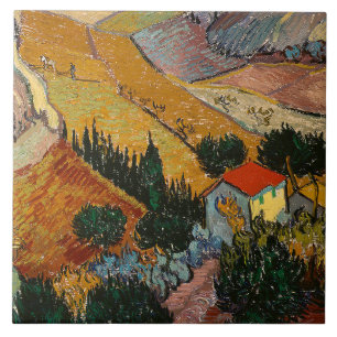 Van Gogh - Paisagem com House e Plowman,