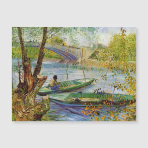 Van Gogh pescando no cartão magnético Primavera
