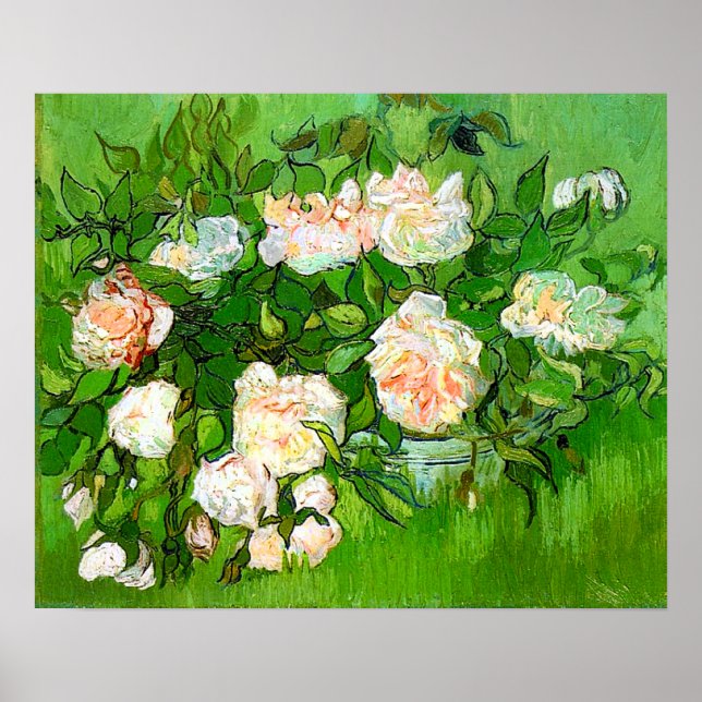 Van Gogh Pink Roses Poster (Frente)