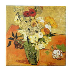 Van Gogh Pintando Flores Fantasiosas Flores Vinhas