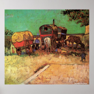 VAN GOGH POSTERS - ENCAMPING OF GYPSIES W CARAVAN