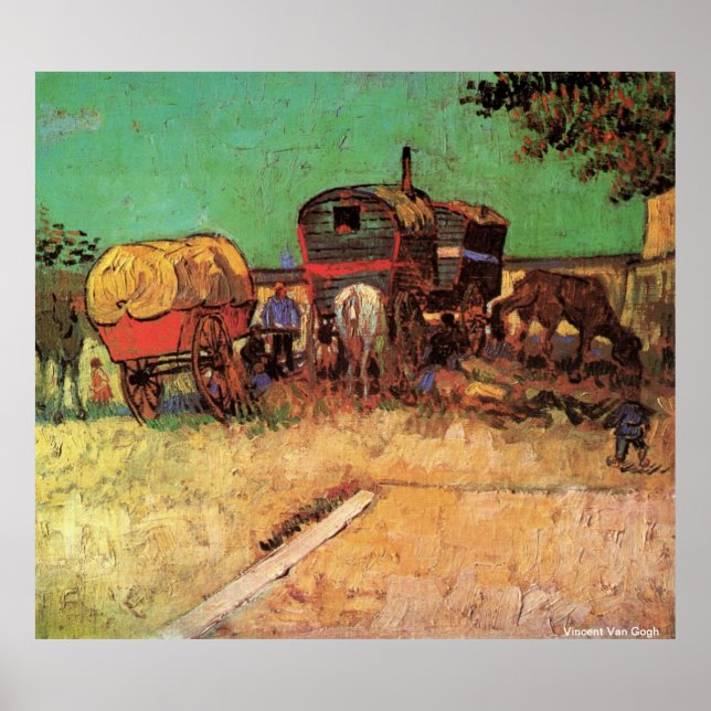 VAN GOGH POSTERS - ENCAMPING OF GYPSIES W CARAVAN (Frente)