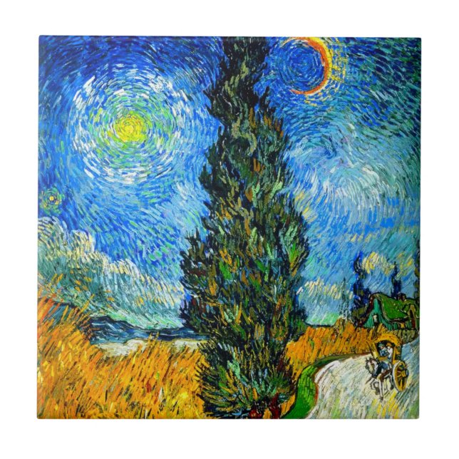 Van Gogh Road with Cypress and Star (Frente)