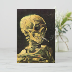 Van Gogh Skull com Cigarro queimado, Arte Vintage