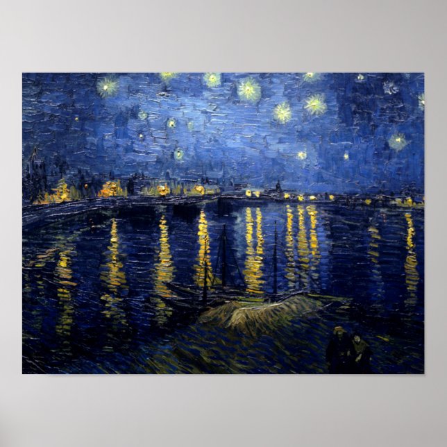 Van Gogh Starry Night Over Rhone Poster (Frente)