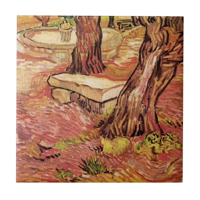 Van Gogh Stone Bench em Jardim, Hospital Paul Rua (Frente)
