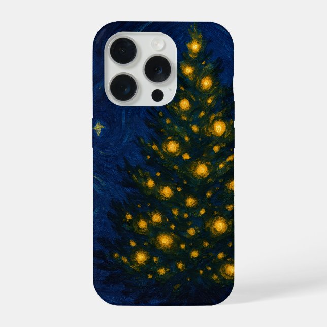 Van Gogh-style Christmas Tree Phone Case - iPhone (Verso)