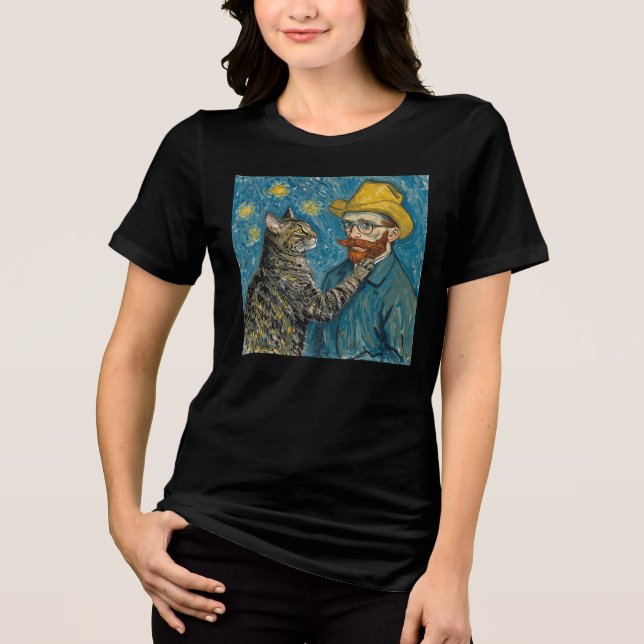 Van Gogh Style Portrait with Cat (Frente)