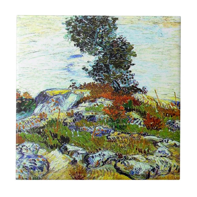 Van Gogh - The Rocks with Oak Tree, fine art (Frente)