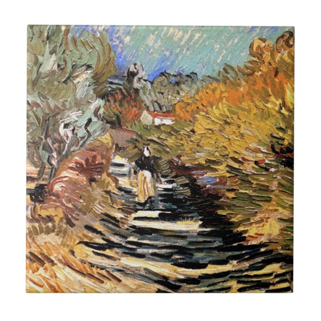 Van Gogh - Uma Estrada em Saint-Remy com Figura Fe (Frente)